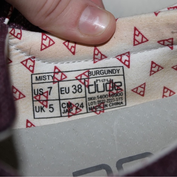 Hey dude Misty Burgundy Flats - Picture 6 of 6